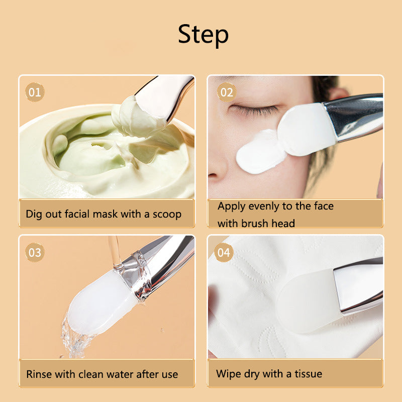 Silicone facial mask brush with digging spoon, view 7 - MRSLM