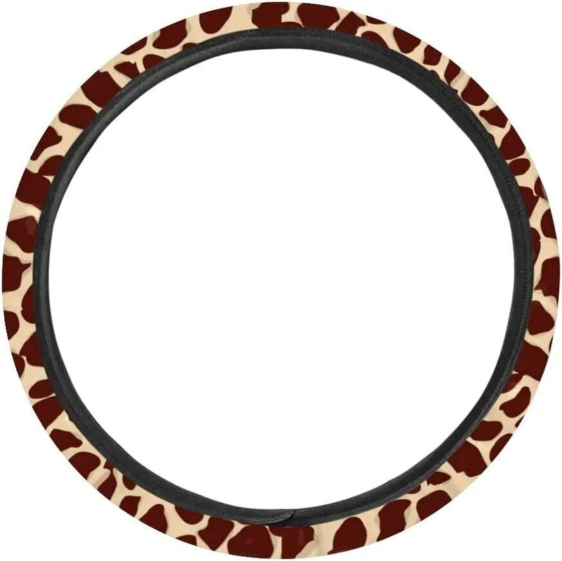 giraffe print steering wheel cover, view 4 - MRSLM