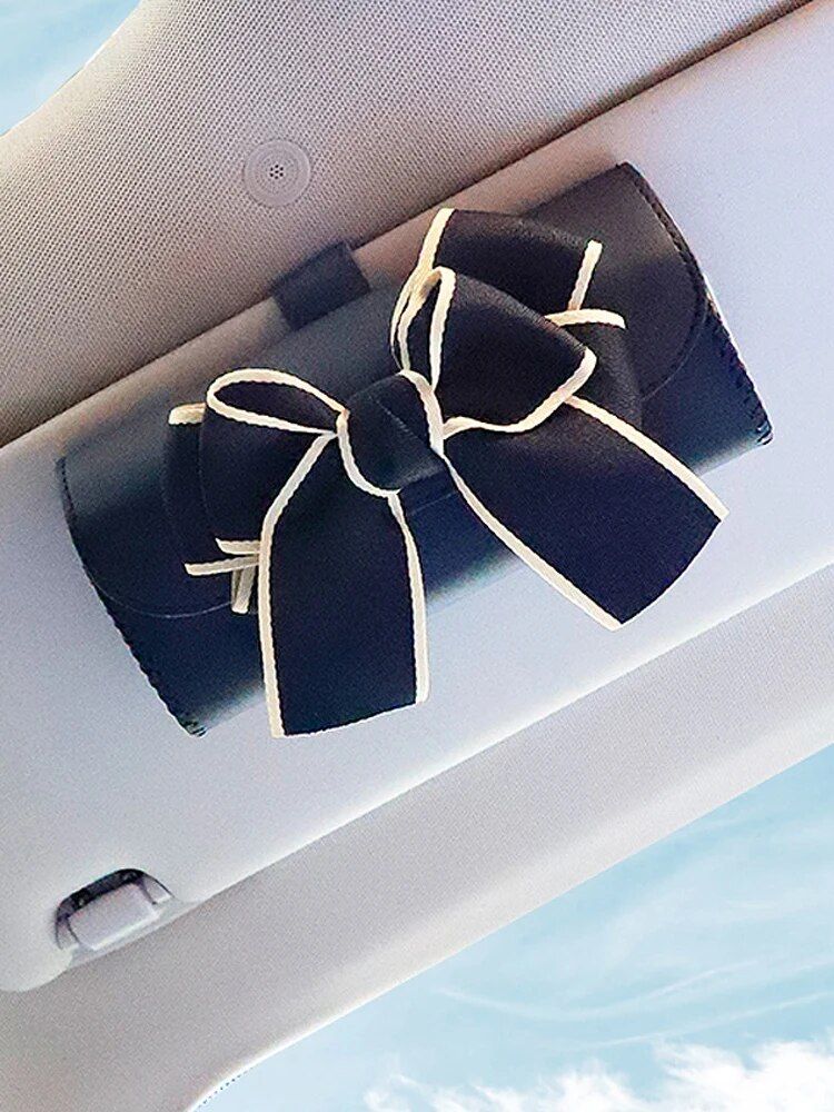bowknot car sunglasses case, view 3 - MRSLM