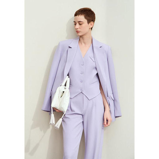 minimalist sleeveless v-neck jacket, view 2 - MRSLM