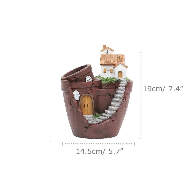farmhouse resin succulent planter, view 3 - MRSLM