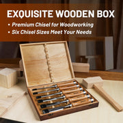 6-piece wood chisel set with wooden case, view 6 - MRSLM