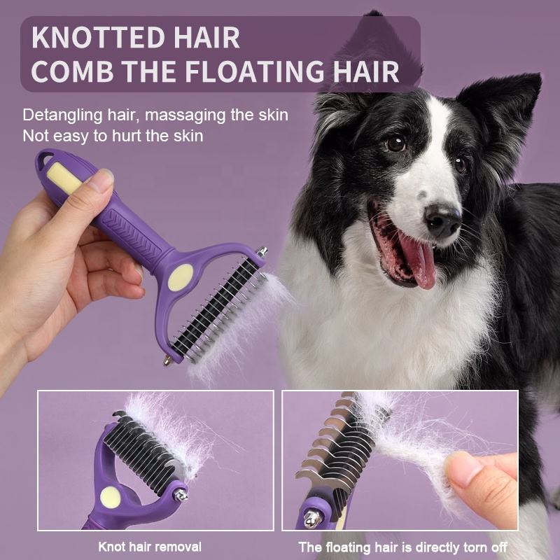 dog deshedding brush, view 7 - MRSLM