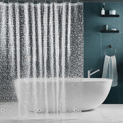 cobblestone geometric waterproof shower curtain, view 3 - MRSLM