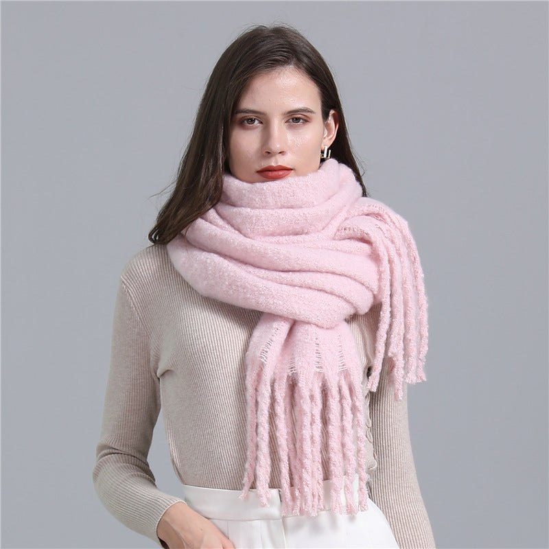 Extra long faux cashmere scarf, view 5 - MRSLM