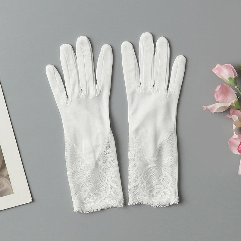 Women's lace silk gloves, view 7 - MRSLM