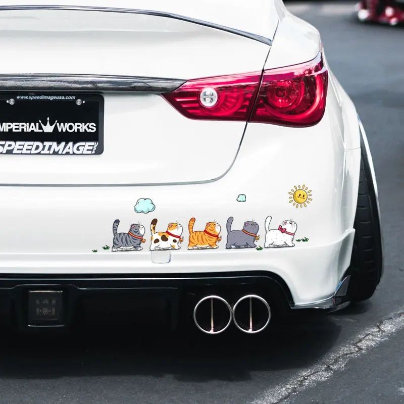 cute lazy cat vinyl decal, view 5 - MRSLM