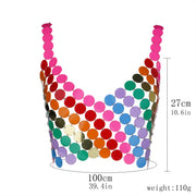 women's sequin backless sling top, view 4 - MRSLM