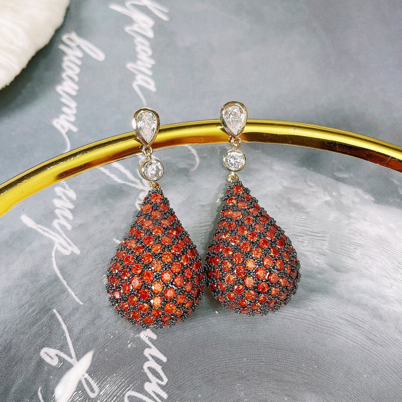 micro inlaid water drop earrings, view 4 - MRSLM