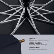 large automatic folding umbrella with wooden handle, view 8 - MRSLM