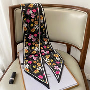 Floral print long polyester scarf, view 7 - MRSLM