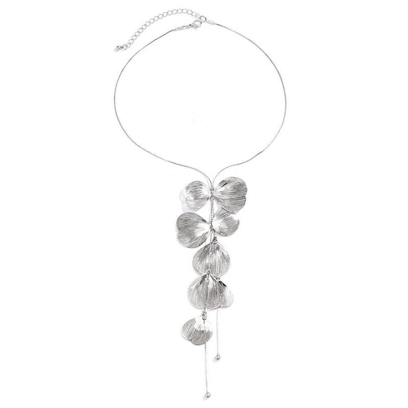 flower petal pendant choker necklace, view 10 - MRSLM