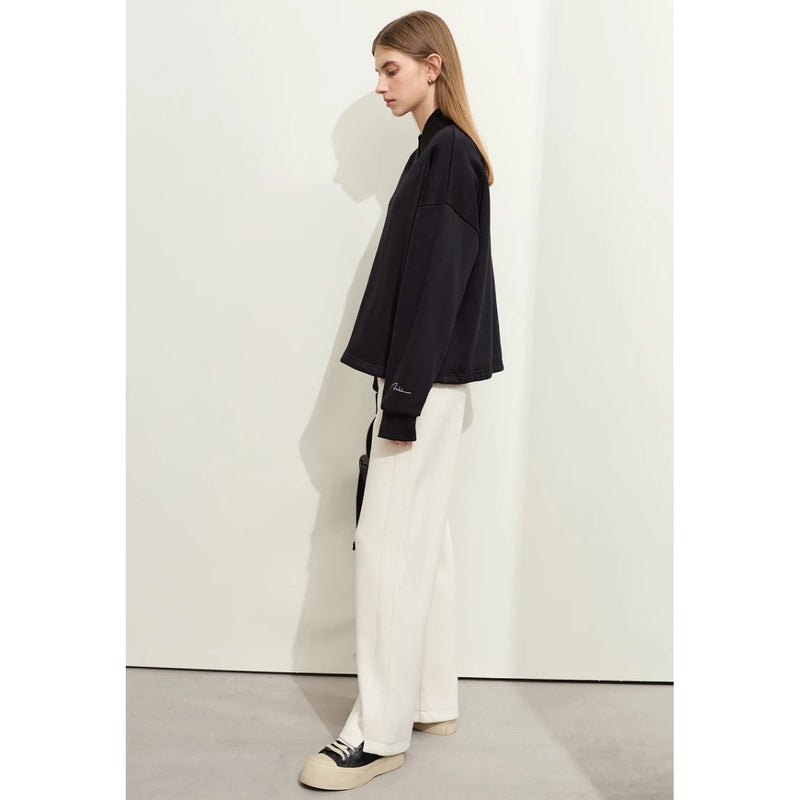 minimalist cross-collar hoodie, view 3 - MRSLM