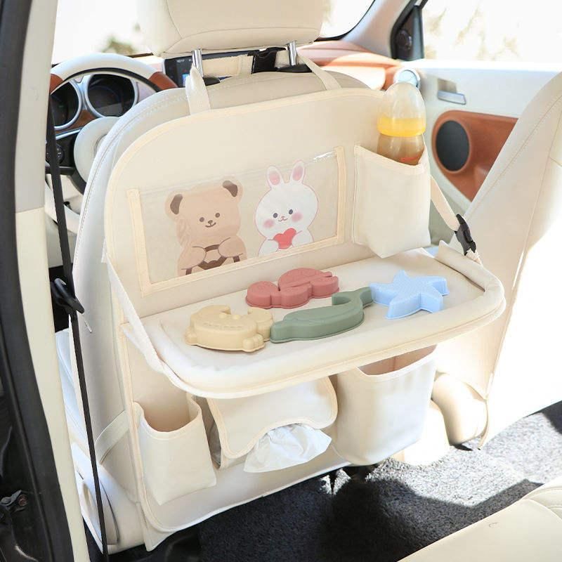 leather backseat organizer with tray - MRSLM
