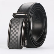 men's leather ratchet belt with anti-scratch buckle, view 8 - MRSLM