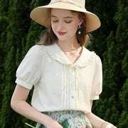lace-up collar blouse - MRSLM
