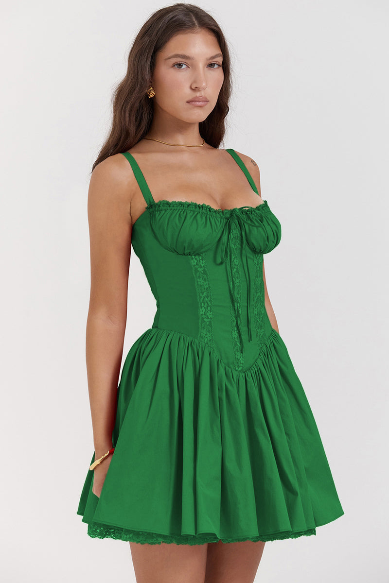 Spaghetti strap lace mini dress, view 2 - MRSLM