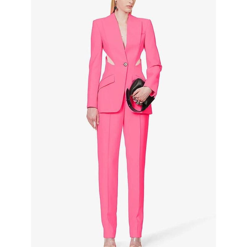 hollow out blazer and pant set, view 3 - MRSLM