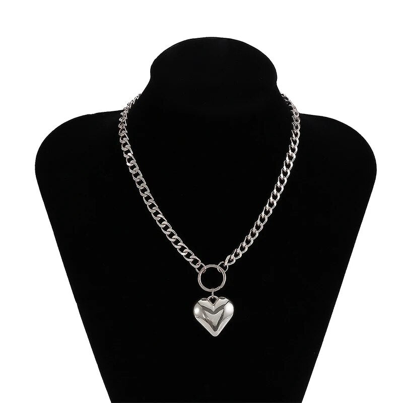 heart pendant punk choker, view 5 - MRSLM