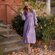 retro round-neck smocking dress - MRSLM