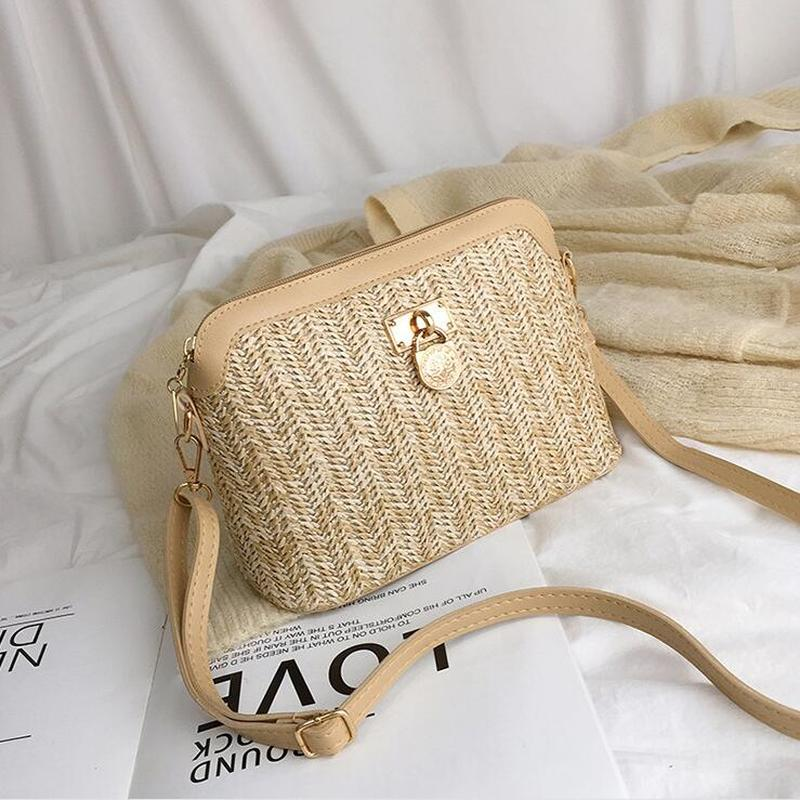 summer straw bucket bag, view 3 - MRSLM