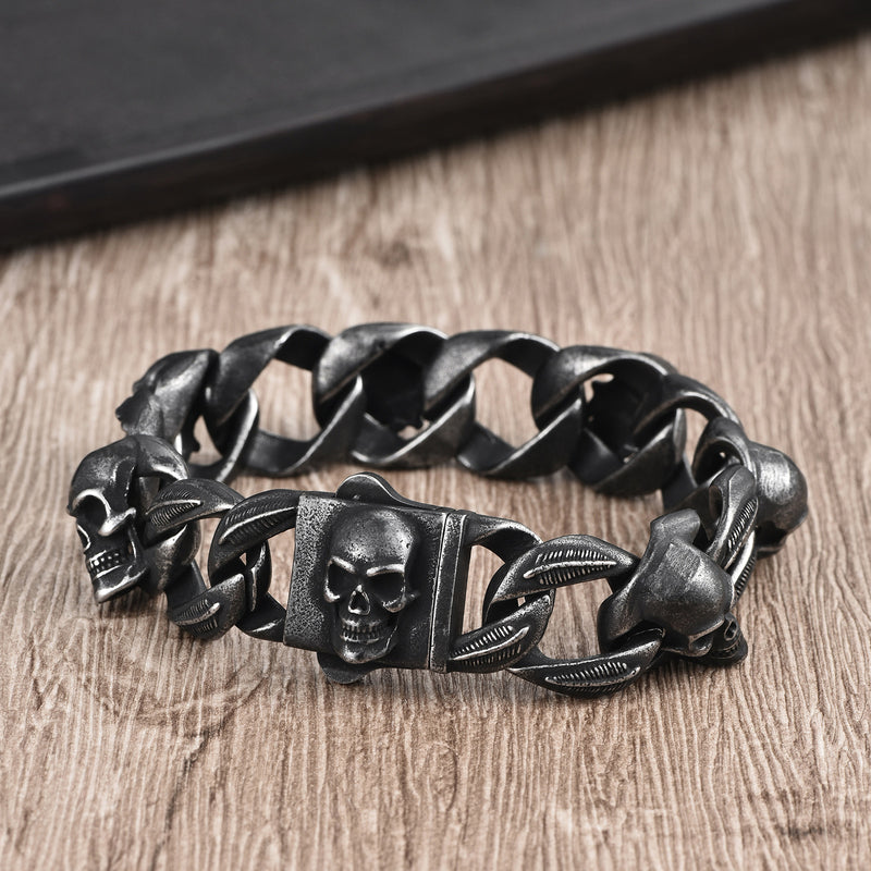 men's punk stainless steel bracelet, view 5 - MRSLM