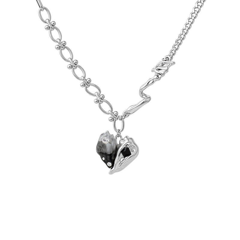 Copper alloy geometric pendant necklace, view 2 - MRSLM