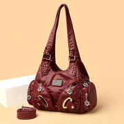 soft leather crossbody tote bag, view 8 - MRSLM