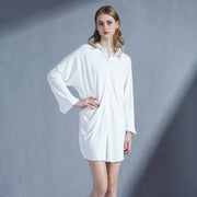 women's loose rayon cardigan nightdress, view 8 - MRSLM