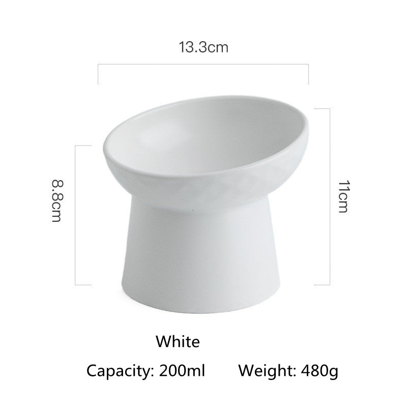 elevated ceramic pet bowl, view 4 - MRSLM