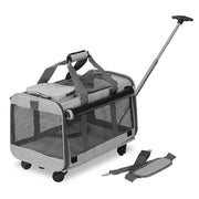 mesh dog carrier with wheels, view 2 - MRSLM