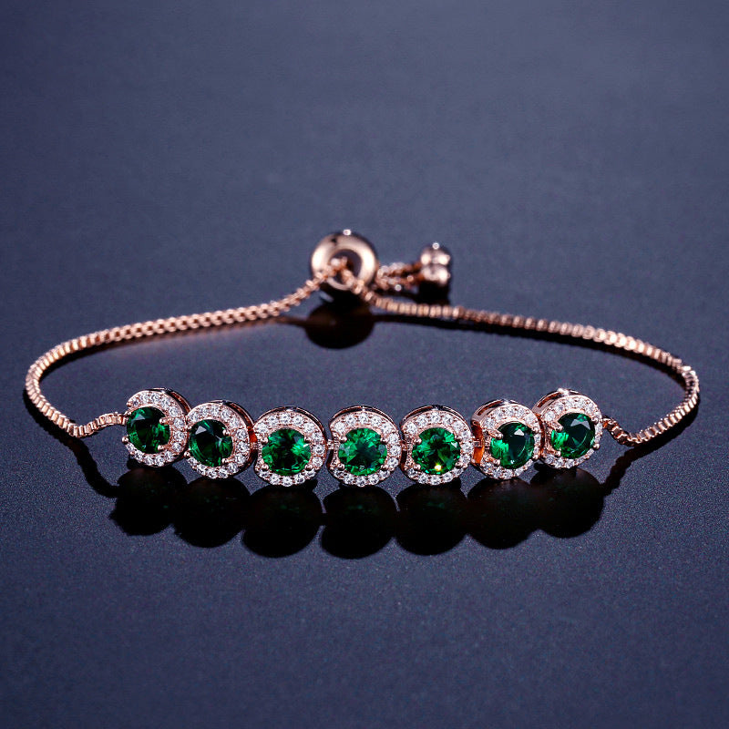 emerald zircon adjustable bracelet - MRSLM