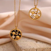 moon and star pendant necklace, view 8 - MRSLM