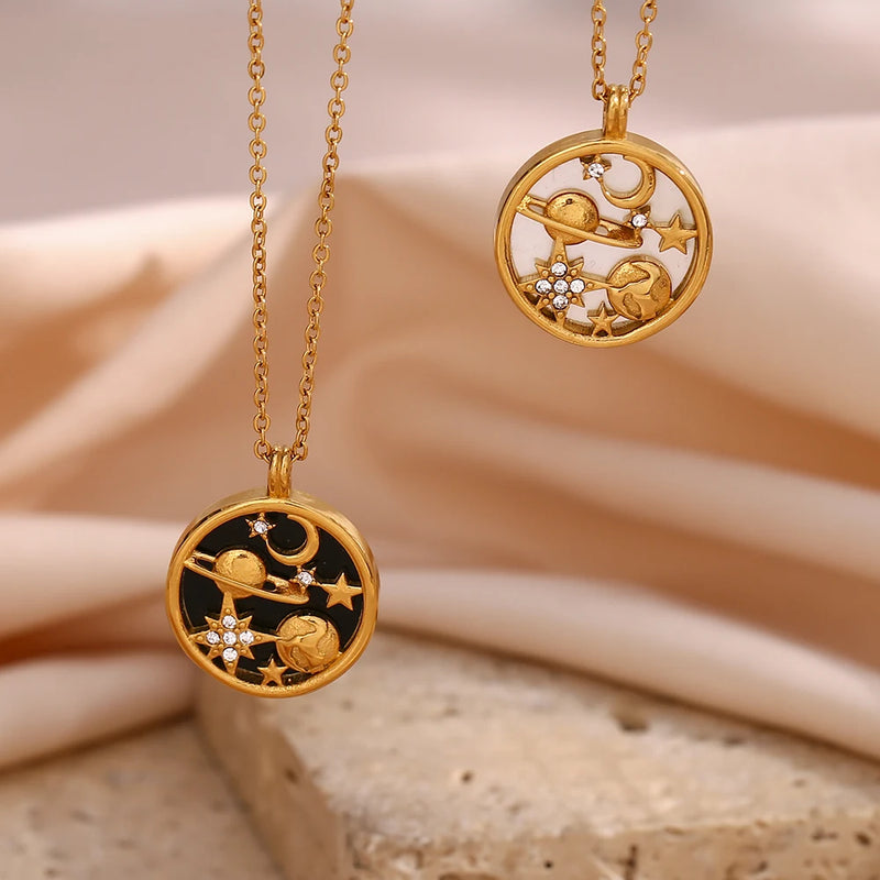 moon and star pendant necklace, view 8 - MRSLM