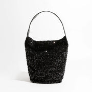sparkling sequin hobo evening purse, view 5 - MRSLM