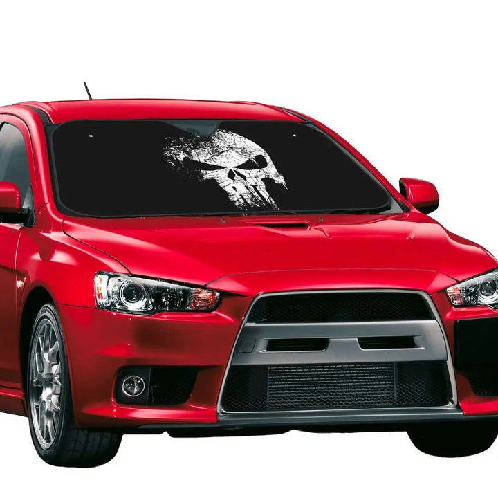 Punisher Skull Car Sunshade – Cute Auto Windshield Protector 76x140cm