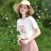 Tulip print slim-fit cotton T-shirt - MRSLM