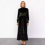 half turtleneck velvet dress, view 4 - MRSLM