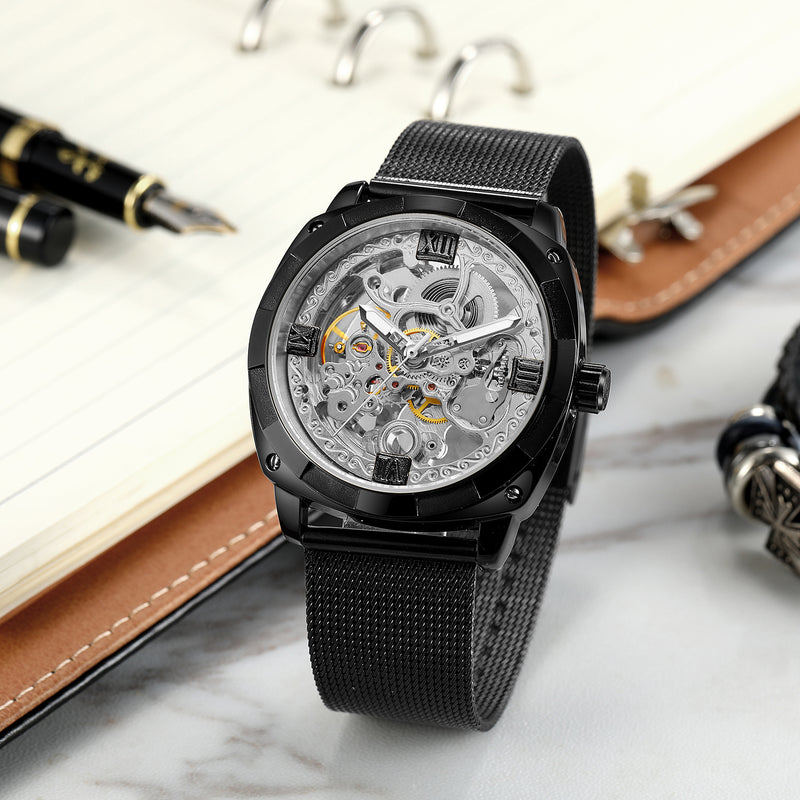 Men's automatic mechanical watch, steel band - MRSLM