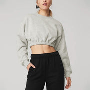 chic cotton cropped hoodie for women - MRSLM