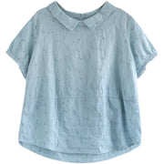 women's retro loose cotton top, view 5 - MRSLM