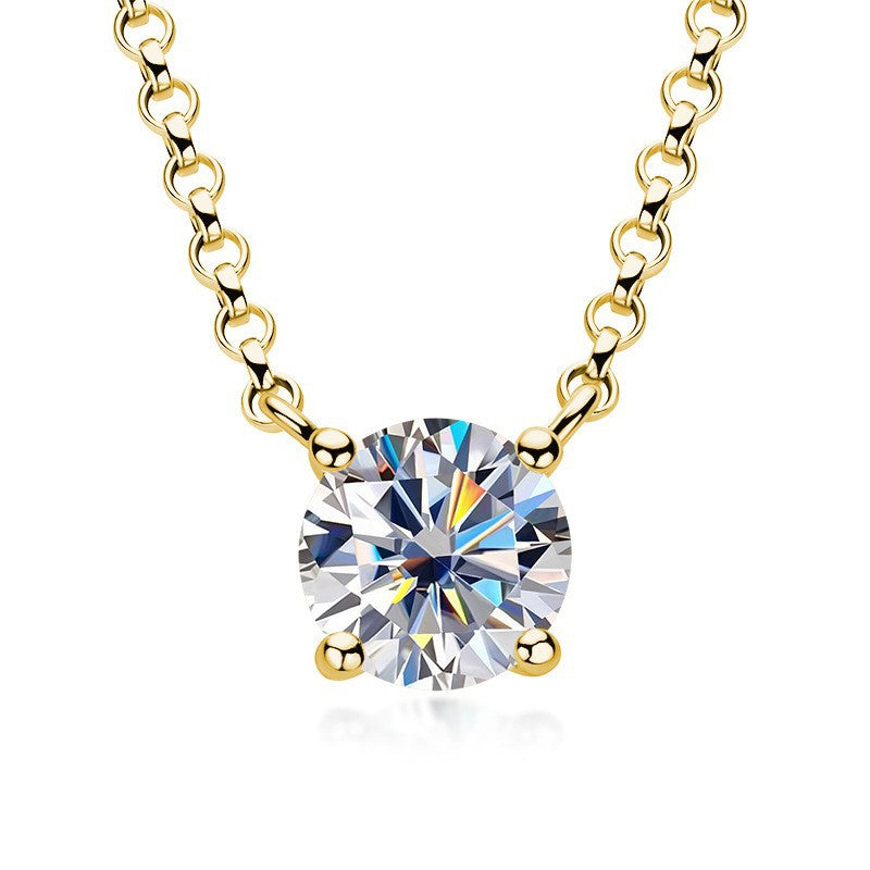 moissanite pendant necklace, view 9 - MRSLM
