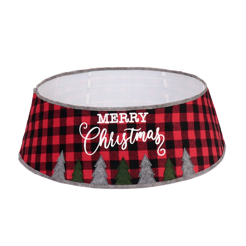Black red plaid Christmas tree skirt, view 6 - MRSLM