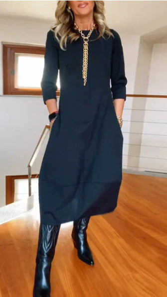 Loose long-sleeve maxi dress, view 11 - MRSLM