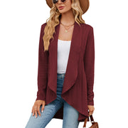 women's solid color loose cardigan top, view 2 - MRSLM