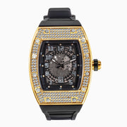 full crystal tonneau men's quartz watch, view 4 - MRSLM