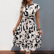 geometric pleated summer dress, view 8 - MRSLM