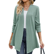 women's cotton twist knit long sleeve coat, view 6 - MRSLM