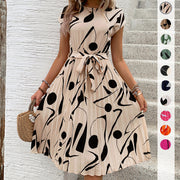 geometric pleated summer dress, view 2 - MRSLM