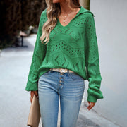 women's polo collar knit top, view 4 - MRSLM